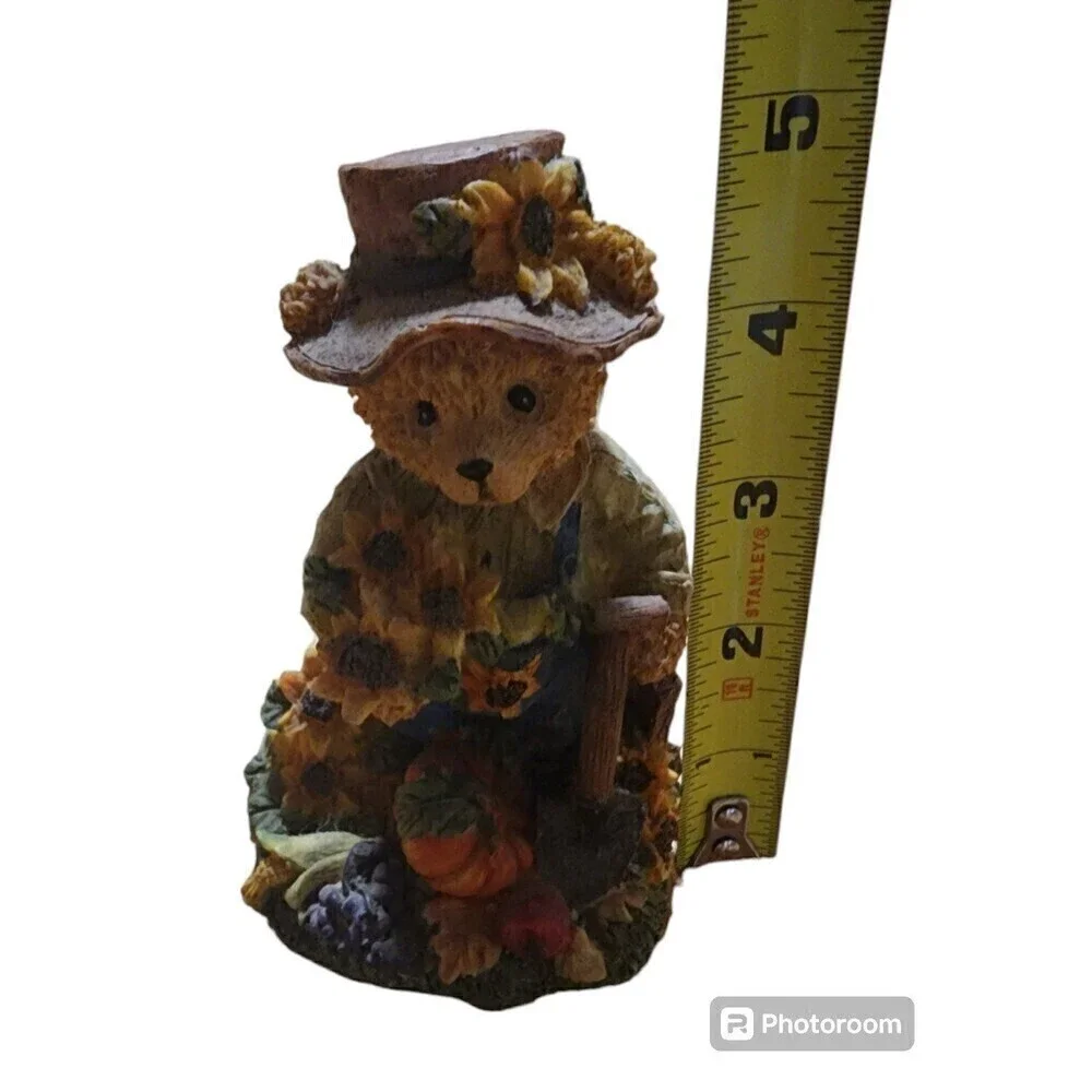 Bears With Sunflower On Hat With Pumpkin